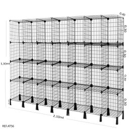 Balcão aramado preto - 1,30 X 2,10 X 0,40 - 1