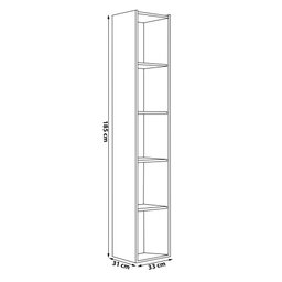 Estante para Livros com 4 Prateleiras 33cm Julia Preto - Montanaris Decor Md Montanaris Decor - 4