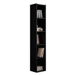 Estante para Livros com 4 Prateleiras 33cm Julia Preto - Montanaris Decor Md Montanaris Decor - 1