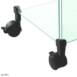 Balcão de Atendimento Modulado em Vidro com Rodízios - 2,50 x 1,10 x 0,30 - 2