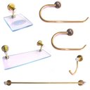 Ver imagem 5 de Kit Acessórios de Banheiro 5 Peças Luxo Moscou Dourado