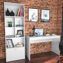 Ver imagem 2 de Mesa Escrivaninha e Estante para Escritorio B30 Branco Novam