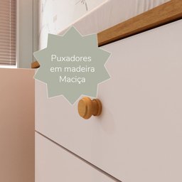 Quarto de Bebê Berço 3 em 1 Retrô Ludmila Cômoda com Fraldário Ligia Off White Carolina Baby - 8