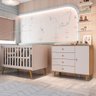 Quarto de Bebê Berço 3 em 1 Retrô Ludmila Cômoda com Fraldário Ligia Off White Carolina Baby - 1