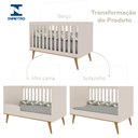 Ver imagem 4 de Quarto de Bebê Berço 3 em 1 Retrô Ludmila Cômoda com Fraldário Ligia Off White Carolina Baby