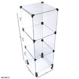 Balcão de Atendimento Modulado em Vidro - 0,30 x 1,00 x 0,30 - 1