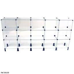 Balcão de Atendimento Modulado em Vidro - 2,00 x 1,00 x 0,30 - 2