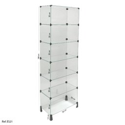 Estante de Vidro Modulado - 0,50 x 1,90 x 0,30 - 1