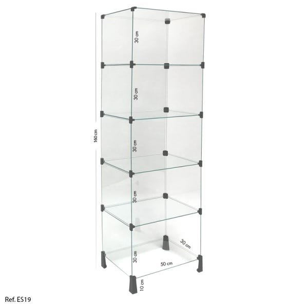 Estante de Vidro Modulado - 0,50 x 1,60 x 0,30