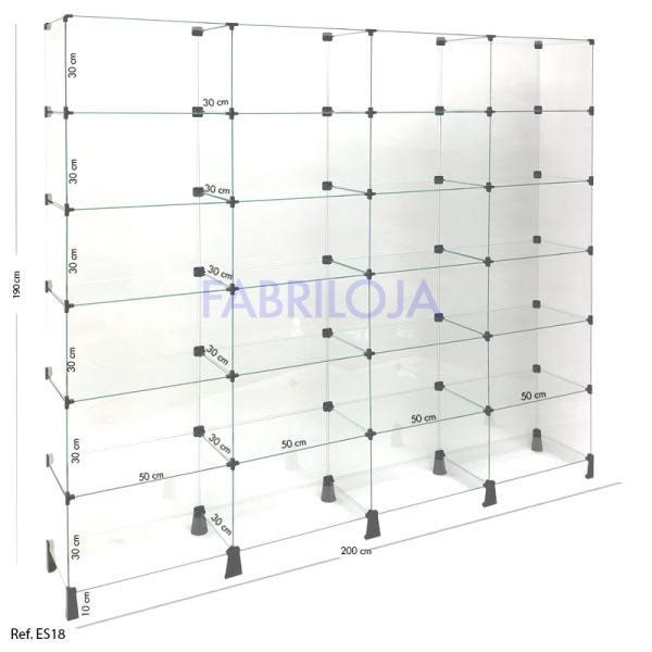 Estante de Vidro Modulado - 2,00 X 1,90 X 0,30
