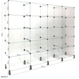 Estante de Vidro Modulado - 2,00 x 1,60 x 0,30 - 1
