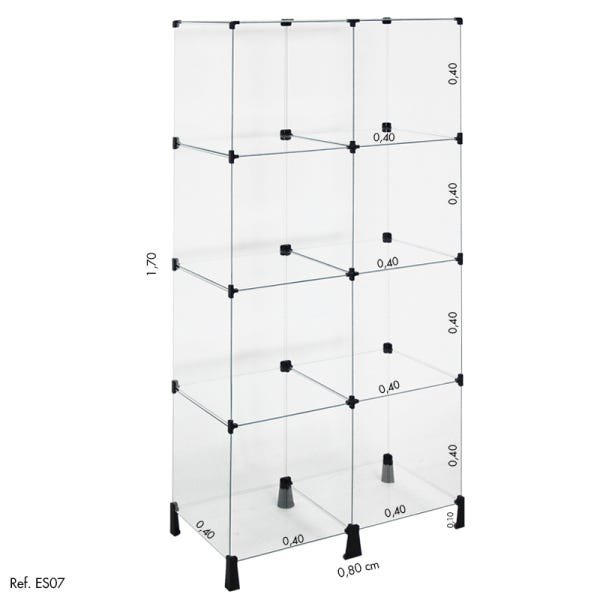 Estante de Vidro Modulado - 0,80 x 1,70 x 0,40