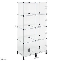 Estante de Vidro Modulado - 0,80 x 1,70 x 0,40 - 1