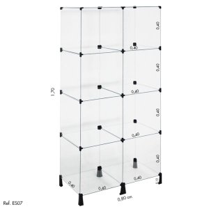 Estante de Vidro Modulado - 0,80 x 1,70 x 0,40