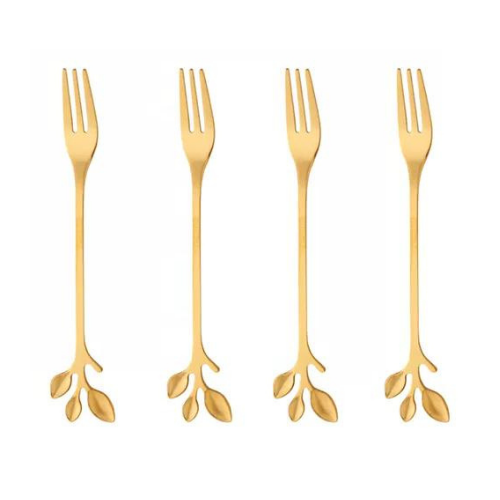 Conjunto 4 Garfo Aço Inox para Aperitivos Dourado - Wolff