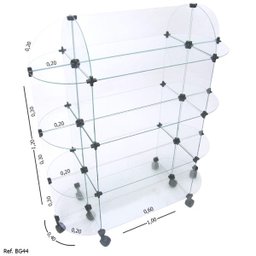 Gôndola Modulado em Vidro - 1,00 x 1,20 x 0,40 - 1