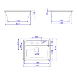 Cuba de Embutir Deca Slim 55x45 L.33050.m.17 Retangular com Mesa Branca - 4