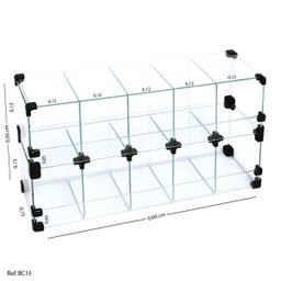 Baleiro Expositor Modulado em Vidro - 0,60 x 0,30 x 0,15 - 1