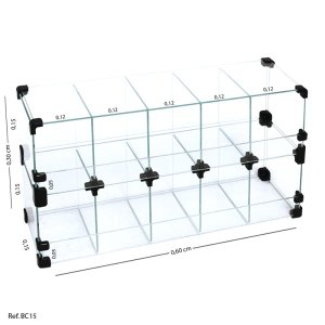 Baleiro Expositor Modulado em Vidro - 0,60 x 0,30 x 0,15