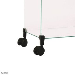 Balcão de Atendimento L Modulado em Vidro com Rodízios 3,50 x 1,10 x 1,00 - 2