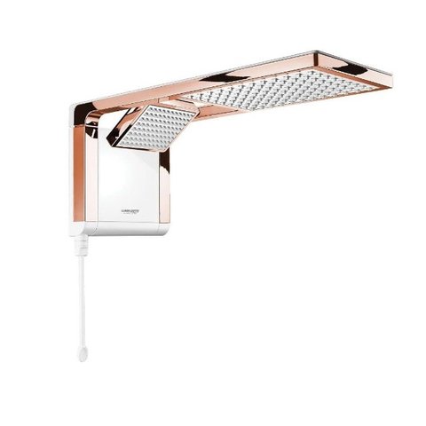 Chuveiro Lorenzetti Acqua Duo 220v/6800w Branco Rose Gold
