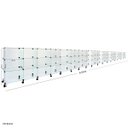 Ver imagem 1 de Balcão de Atendimento Modulado em Vidro com Rodízios - 8,50 x 1,00 x 0,40