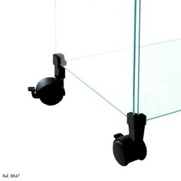 Balcão de Atendimento Modulado em Vidro com Rodízios - 8,00 x 1,00 x 0,30 - 3
