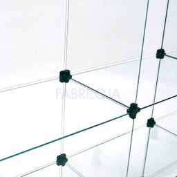 Balcão de Atendimento Modulado em Vidro com Rodízios - 8,00 x 1,00 x 0,30 - 5