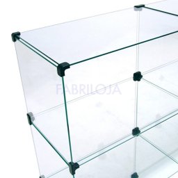 Balcão de Atendimento Modulado em Vidro com Rodízios - 8,00 x 1,00 x 0,30 - 2