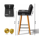 Ver imagem 4 de Kit 2 Banqueta Alta Decorativa com Encosto de Balcão Cozinha:Preto