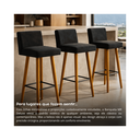 Ver imagem 7 de Kit 2 Banqueta Alta Decorativa com Encosto de Balcão Cozinha:Preto