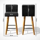 Ver imagem 3 de Kit 2 Banqueta Alta Decorativa com Encosto de Balcão Cozinha:Preto