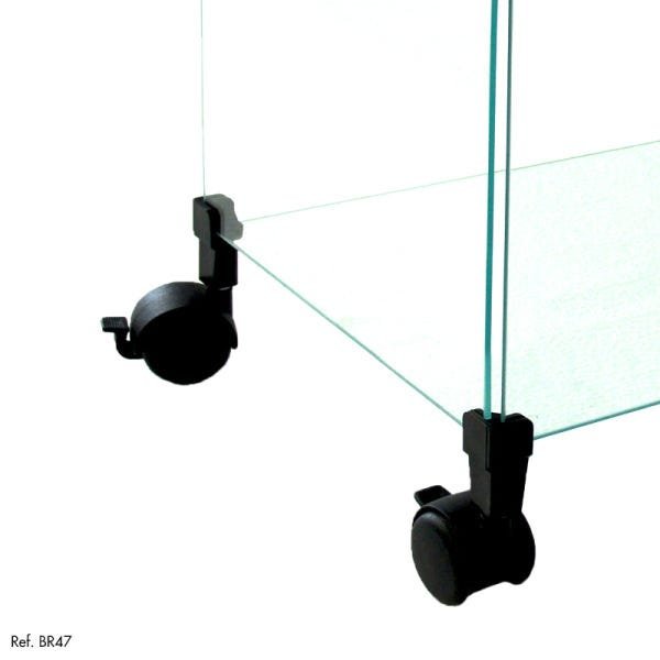 Balcão de Atendimento Modulado em Vidro com Rodízios - 6,00 x 1,00 x 0,30 - 3
