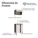 Ver imagem 4 de Kit Cozinha com Armário Aéreo e Balcão 60 cm Rustic/Branco Lille Madesa