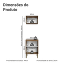 Ver imagem 3 de Kit Cozinha com Armário Aéreo e Balcão 60 cm Rustic/Branco Lille Madesa