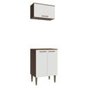 Ver imagem 1 de Kit Cozinha com Armário Aéreo e Balcão 60 cm Rustic/Branco Lille Madesa