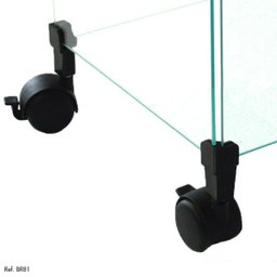 Balcão de Atendimento Modulado em Vidro com Rodízios - 7,50 x 1,10 x 0,30 - 4