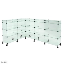 Balcão L Invertido Porta Bijuterias e Rodízios - 1,50 x 1,10 x 1,00 - 2