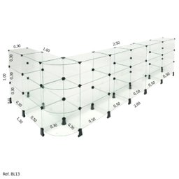 Balcão L Raio Invertido 2,50 x 1,00 x 1,00 - 1