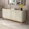 Buffet Aparador Flip1,60 4 Portas Sala - 3 Cores:off White-cinamomo - 1