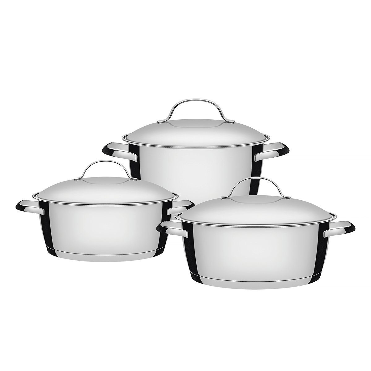 Jogo de Panelas 3 Peças Inox Fundo Triplo Allegra Tramontina