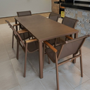 Ver imagem 2 de Mesa Alumínio Retangular Tampo Ripado 2,00x90cm Área Externa