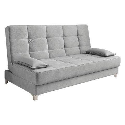 Sofá Cama Equador 193 cm Encosto Reclinável Veludo Pés Plástico Cromado - D’Rossi Azul Marinh
