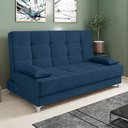 Ver imagem 7 de Sofá Cama Equador 193 cm Encosto Reclinável Veludo Pés Plástico Cromado - D’Rossi Azul Marinh