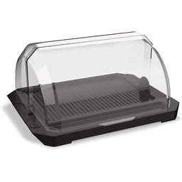 Porta Pão Acrílico Suporte Guarda Armazena Pães Com Tampa Retrátil Transparente UZ Utilidades Cesto  - 1