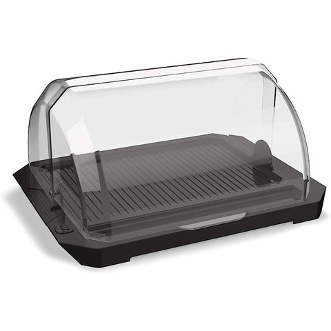 Porta Pão Acrílico Suporte Guarda Armazena Pães Com Tampa Retrátil Transparente UZ Utilidades Cesto 