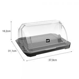 Porta Pão Acrílico Suporte Guarda Armazena Pães Com Tampa Retrátil Transparente UZ Utilidades Cesto  - 3