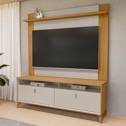 Rack para Sala com Painel para Tv 70 Pol 160cm Naomi L05 Tauari Off White Fosco - Lyam Decor - 3