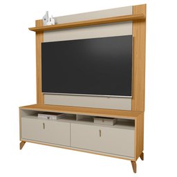 Rack para Sala com Painel para Tv 70 Pol 160cm Naomi L05 Tauari Off White Fosco - Lyam Decor - 2
