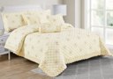 Ver imagem 1 de Conjunto Cama King Size Crystal Bordada Colcha 100% Algodao 200 Fios:PALHA